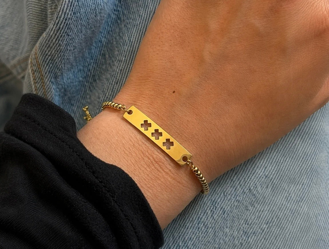 Gouden armband Amsterdamse kruisjes