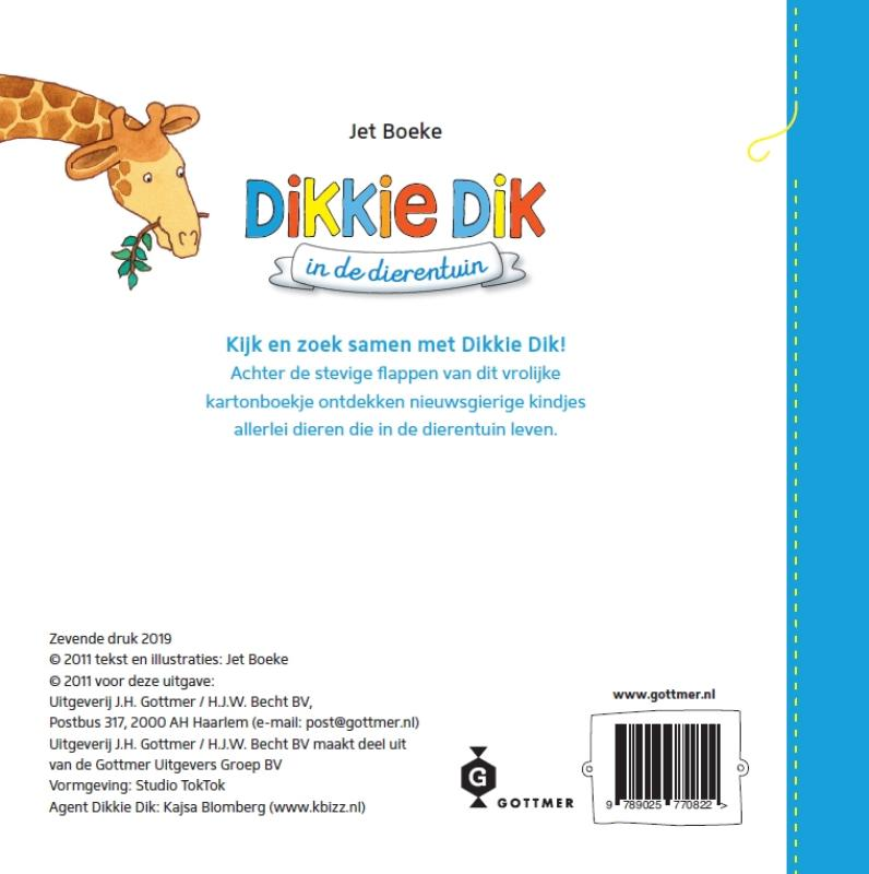 Dikkie Dik in de dierentuin - achterkant