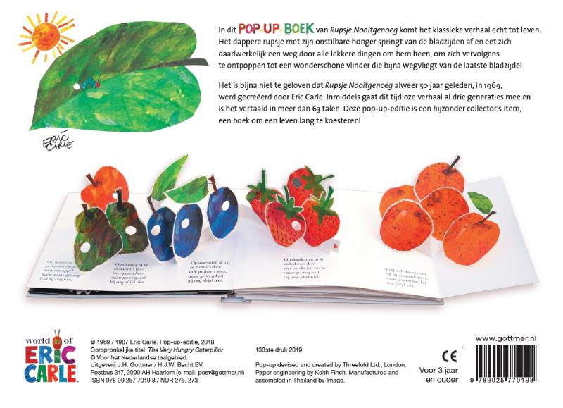 Rupsje Nooitgenoeg Pop-up-boek - achterkant