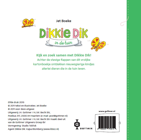 Dikkie Dik in de tuin - achterkant