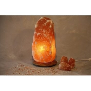 Himalaya Salt Dreams Lamp Himalaya Zout Houten Voet - 31 Cm Hoog - Oranje